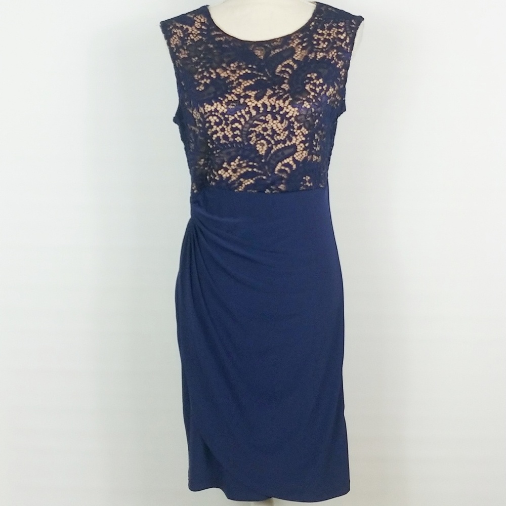 🎉Dressbarn | Lace Top Faux Wrap Dress